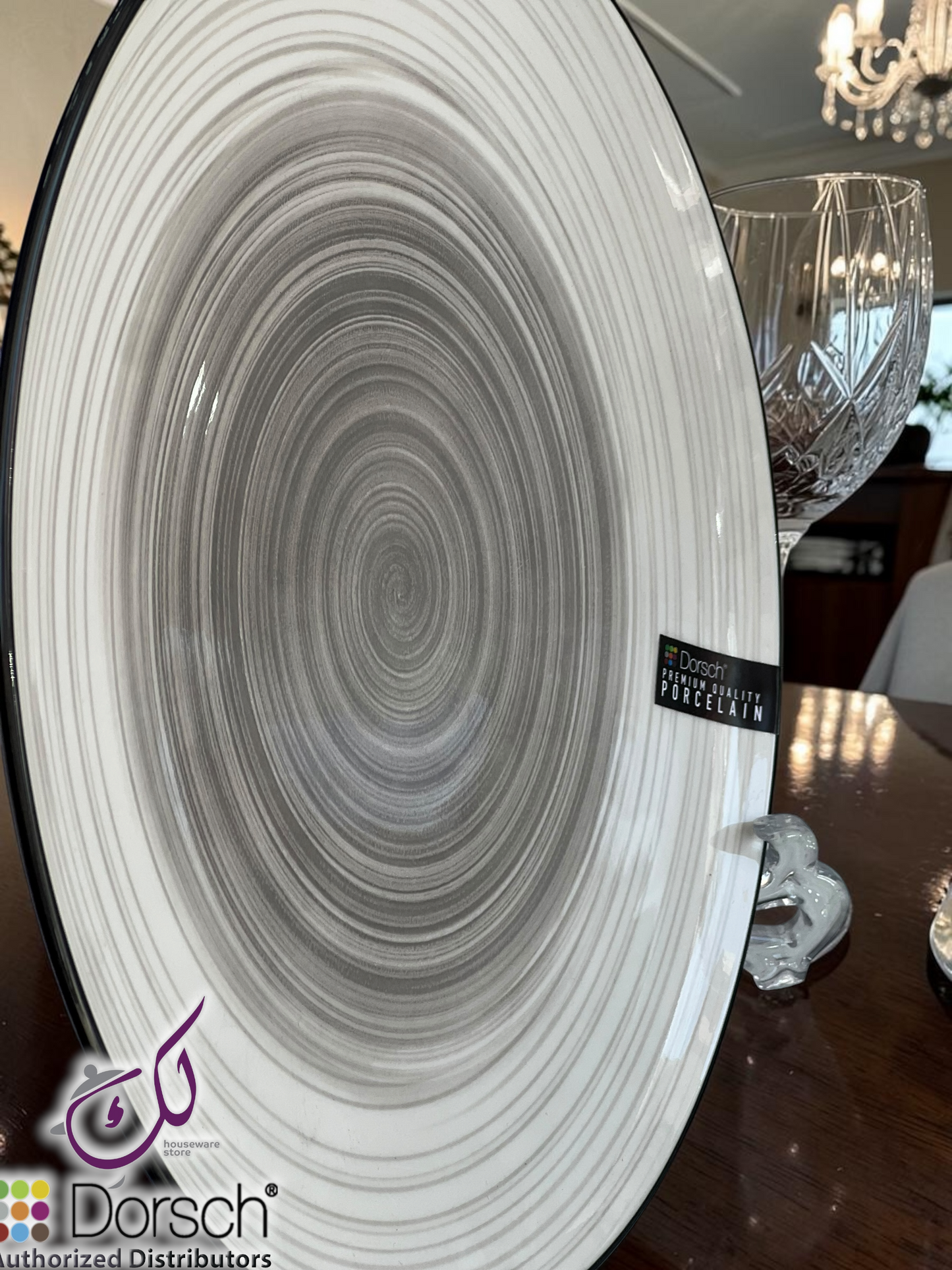 Dorsch Ripple Grey Dinner Set – 26 Pieces (Porcelain)