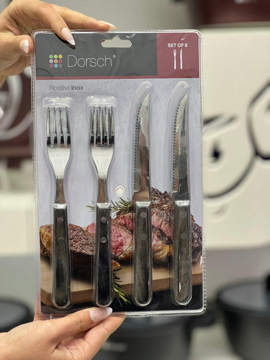 طقم أدوات مائدة دورش، طقم سكاكين وشوك، 8 قطع