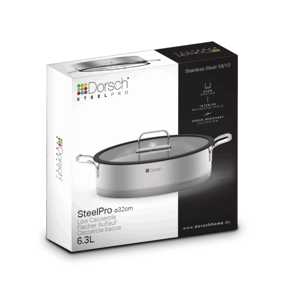 Steel Pro Low Casserole 32 cm