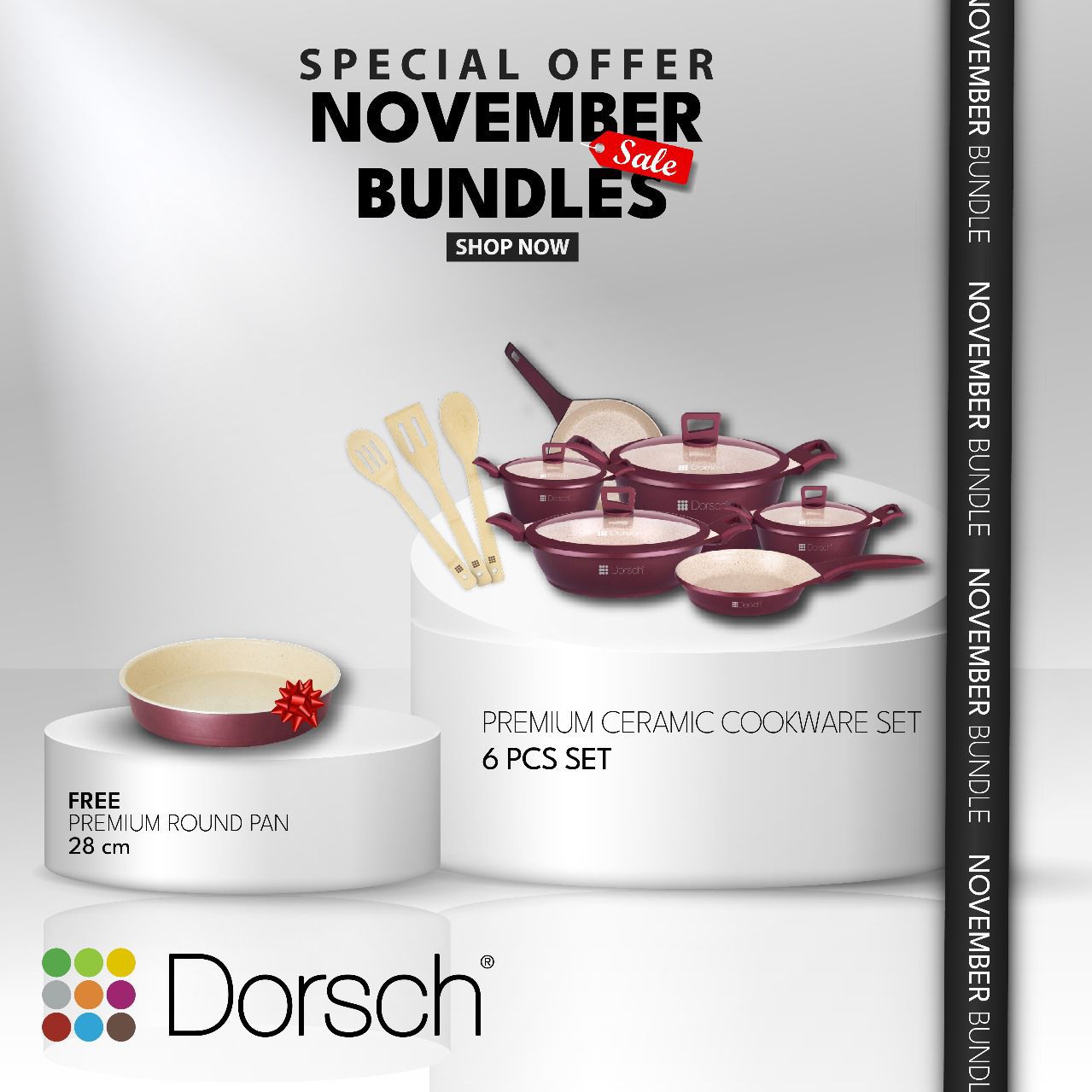 Dorsch Premium Ceramic Cookware Set β 6 Pcs November Bundle