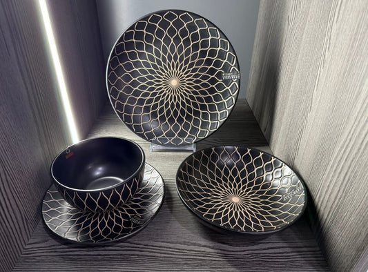 Dorsch Noir Dinner Set – 24 Pieces (Stoneware)