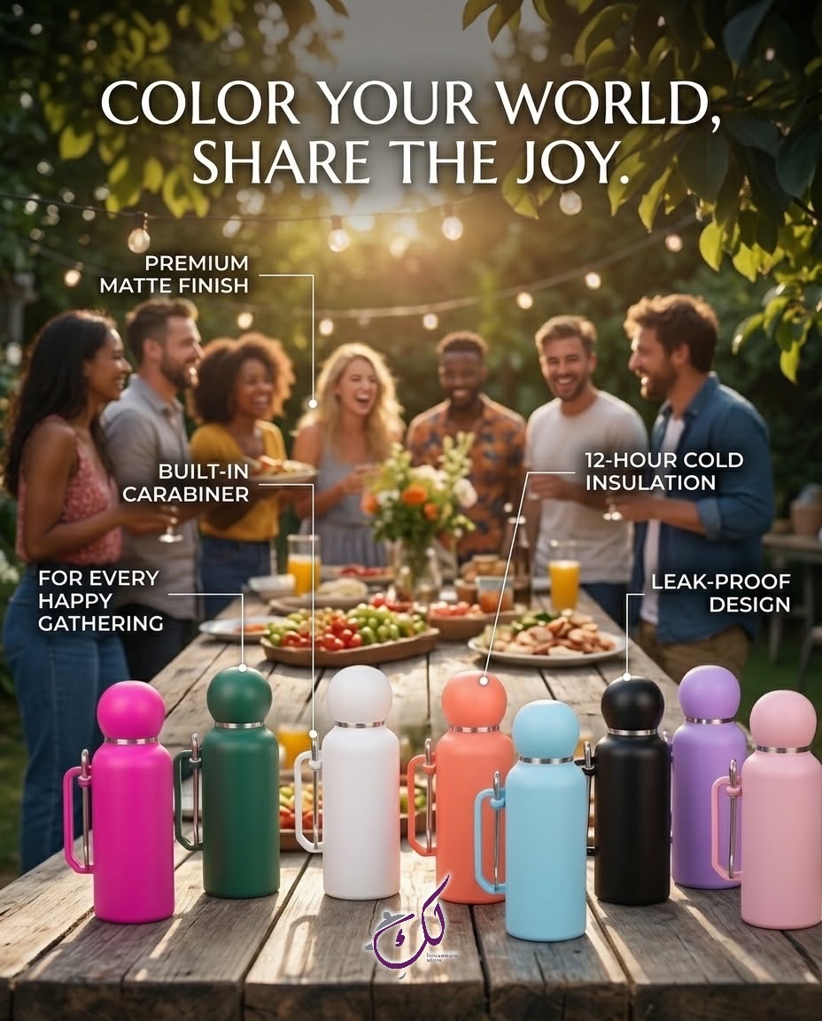 MATTE VACUM FLASK WITH CUP AND BOMBILLIA - 1300ML