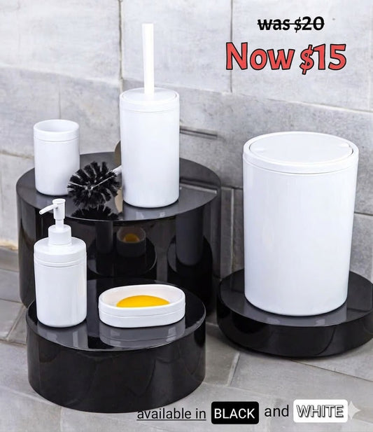 White Toilet Set - 5Pcs