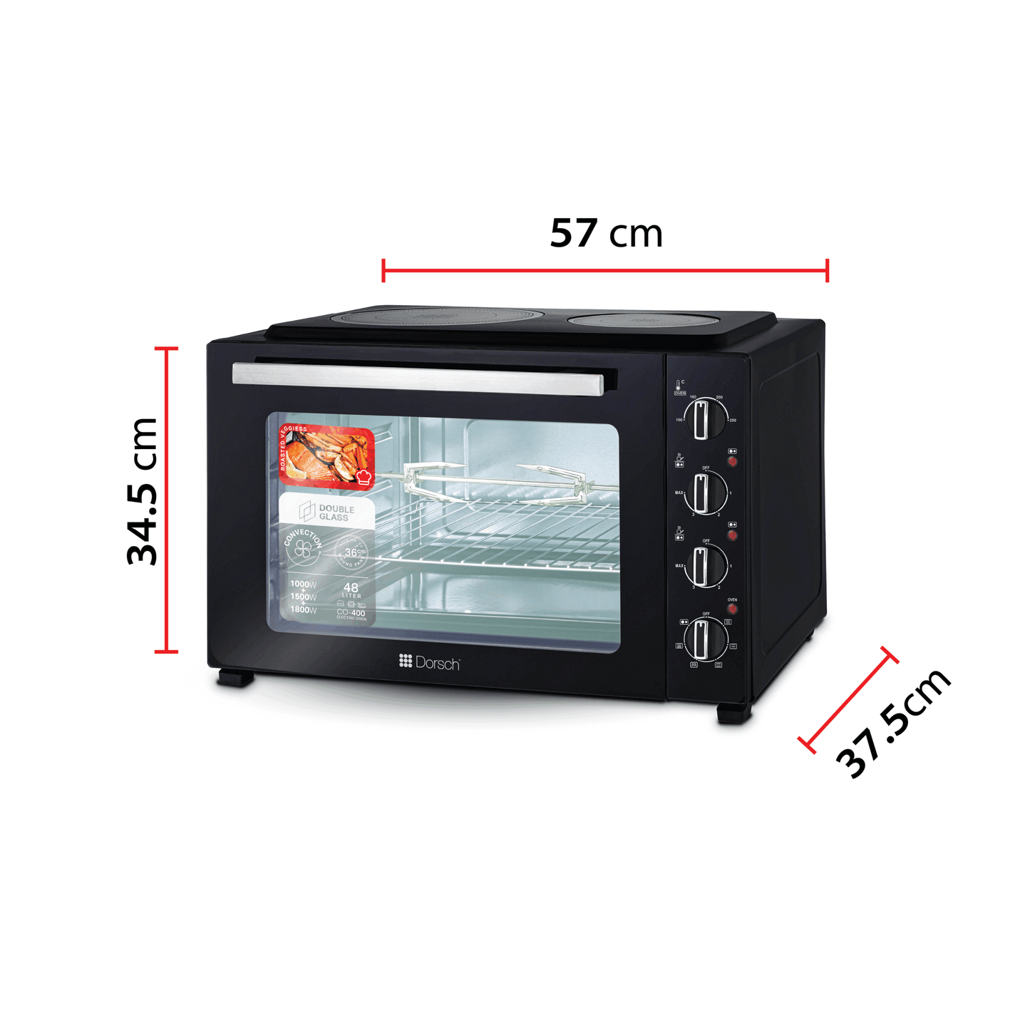 Dorsch Electric Oven With Hob – 48L