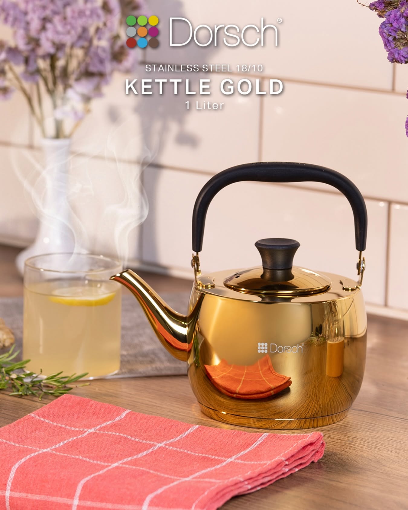 Dorsch Stainless Steel Tea Kettle 1.5L – Gold
