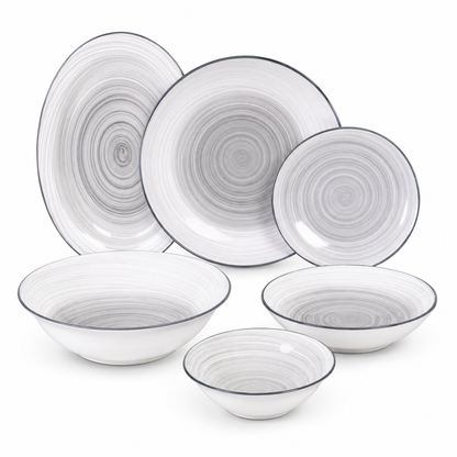 Dorsch Ripple Grey Dinner Set – 26 Pieces (Porcelain)