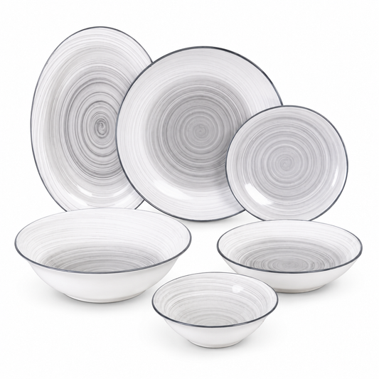 Dorsch Ripple Grey Dinner Set – 26 Pieces (Porcelain)