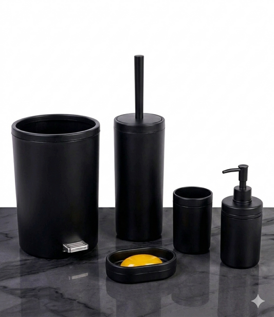 Black Toilet Set - 5Pcs