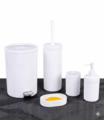 White Toilet Set - 5Pcs