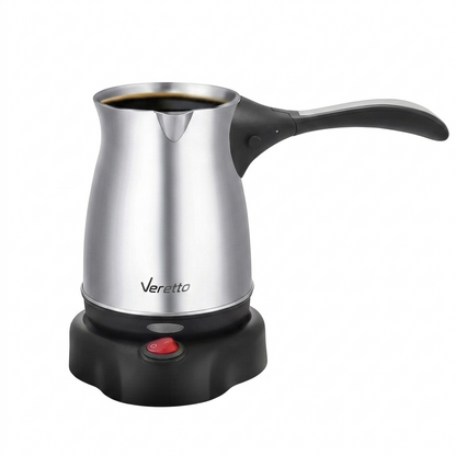 Veretto Electric Coffee Pot – 600ml Stainless Steel Turkish Coffee Maker with Foldable Handle