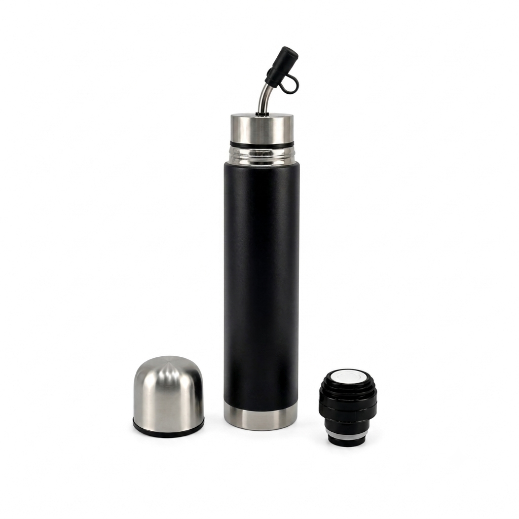 Black Stainless Steel Vacuum Flask - 500ml