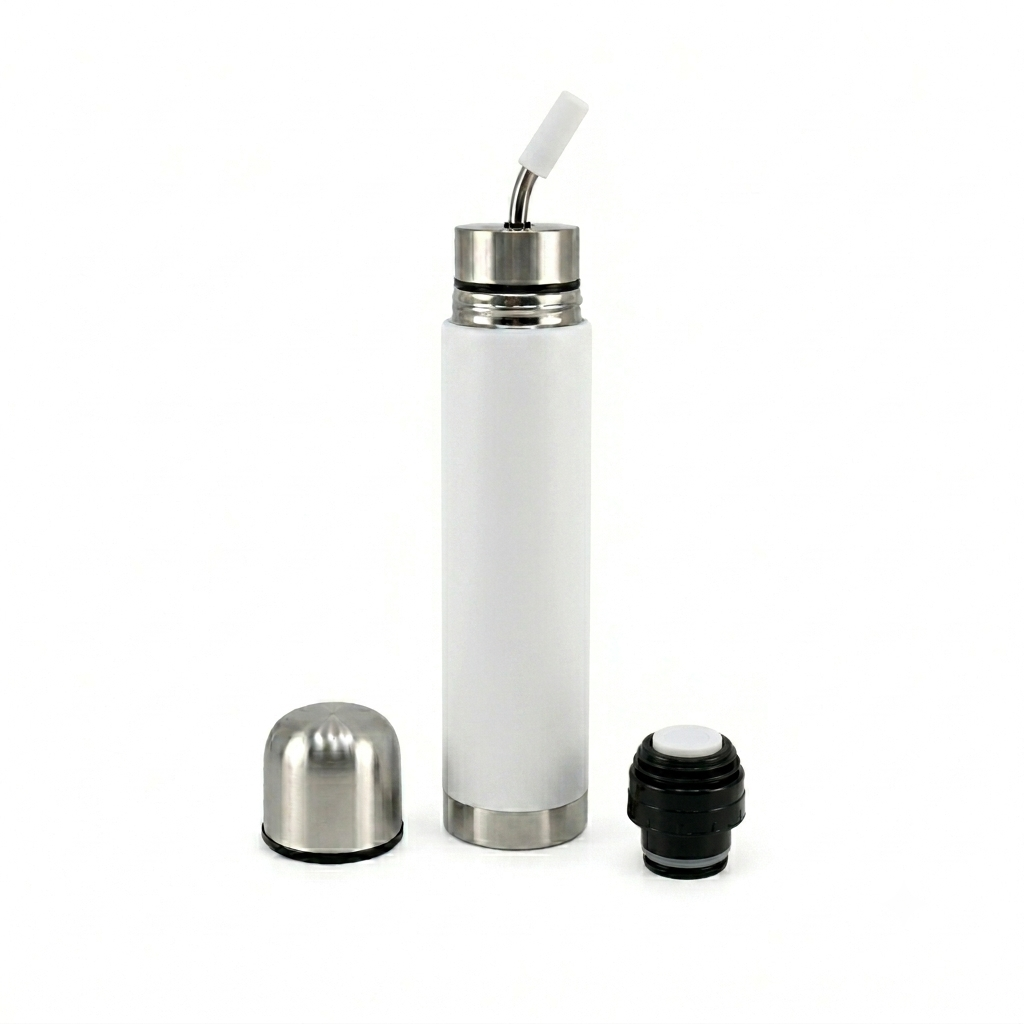 White Stainless Steel Vacuum Flask - 500ml