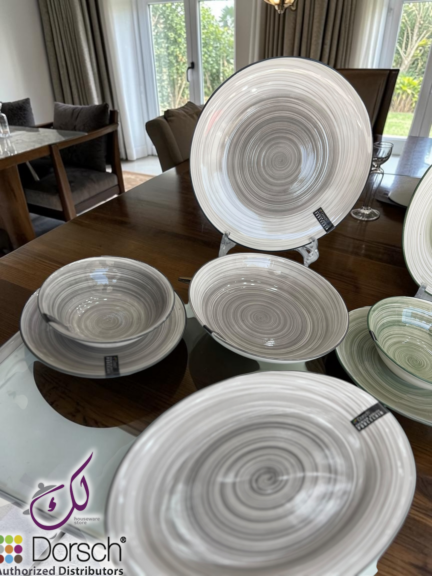 Dorsch Ripple Grey Dinner Set – 26 Pieces (Porcelain)