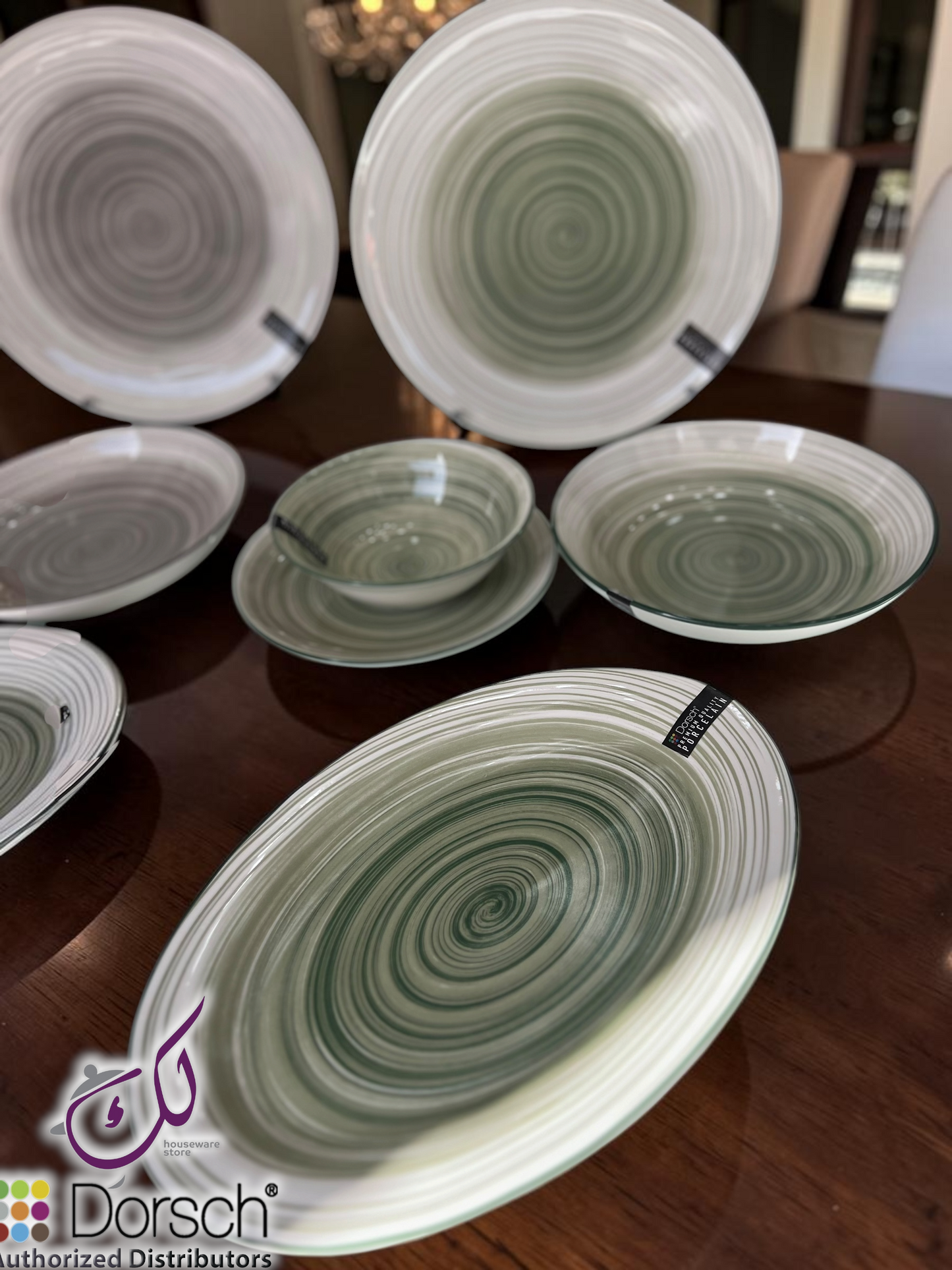 Dorsch Ripple Olive Dinner Set - 26 Pieces (Porcelain)