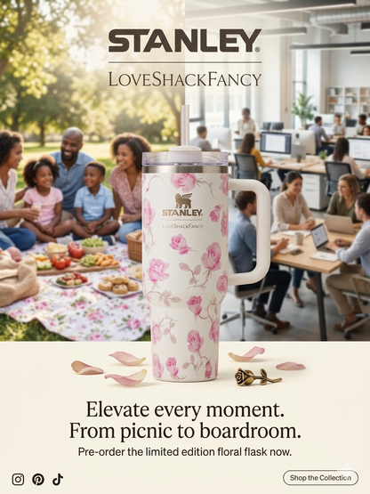 FLOWER STAINLEY FLASK WHITE – 1200ML