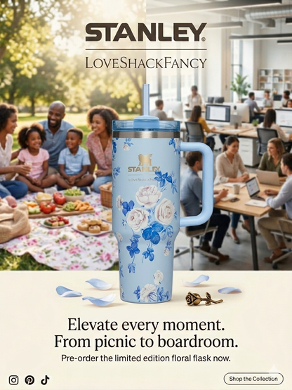 FLOWER STAINLEY FLASK BLUE – 1200ML