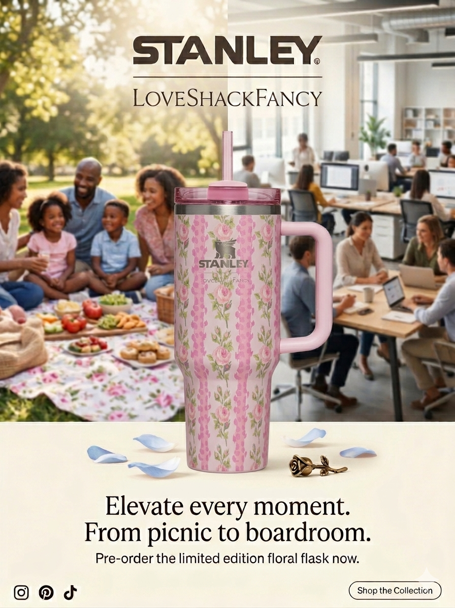 FLOWER STAINLEY FLASK PINK – 1200ML
