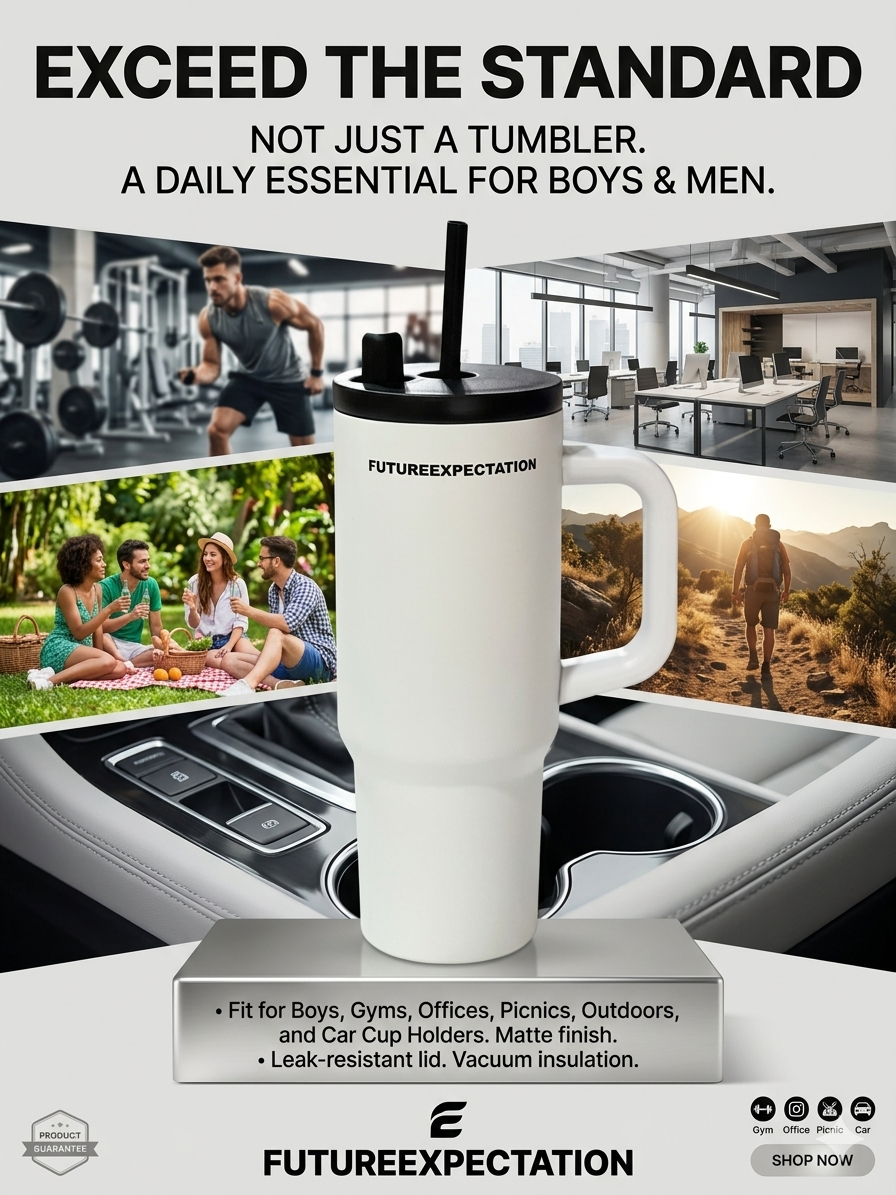 STAINLESS TUMBLER FLASK WHITE – 700ML