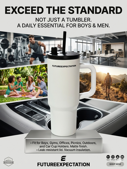 STAINLESS TUMBLER FLASK WHITE – 700ML