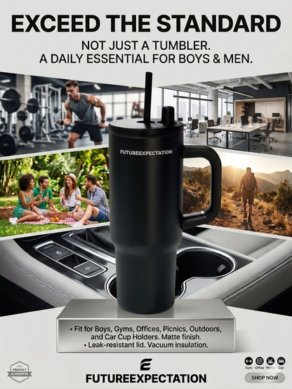 STAINLESS TUMBLER FLASK BLACK – 700ML