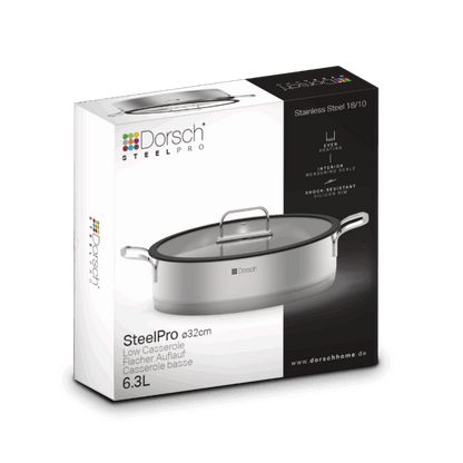 Steel Pro Low Casserole 32 cm
