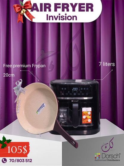 🎁 December Offer: Invision Air Fryer 7L + Premium 20cm Fry Pan