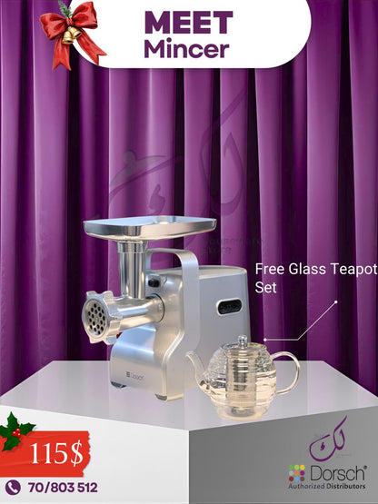 🎁 December Offer: Meat Mincer + Wavy Kettle Teapot Gift