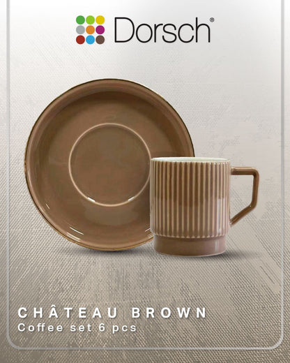 Dorsch Coffee Cups - Château Brown (Half Dozen Set)