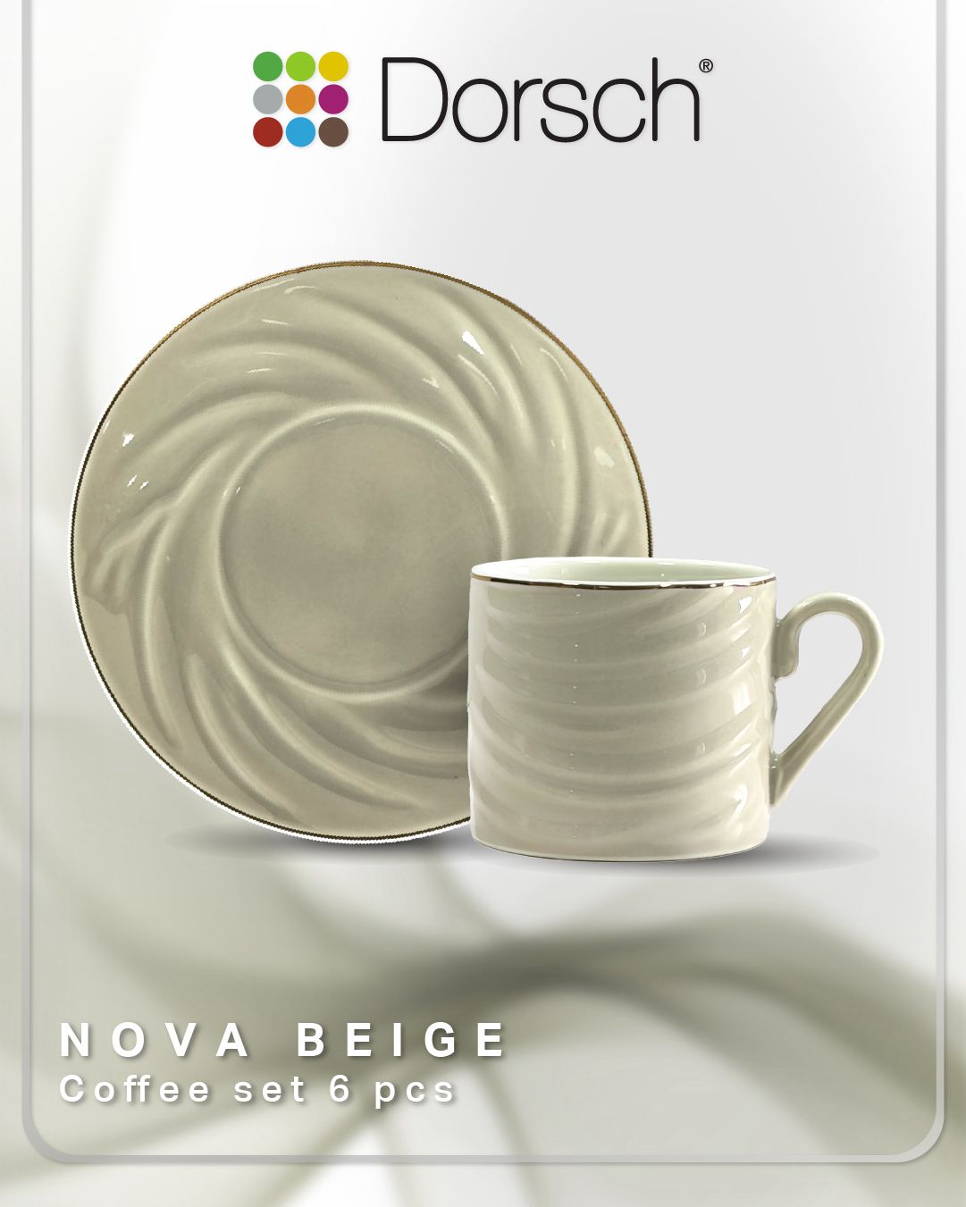 Dorsch Coffee Cups - Nova Beige (Half Dozen Set)