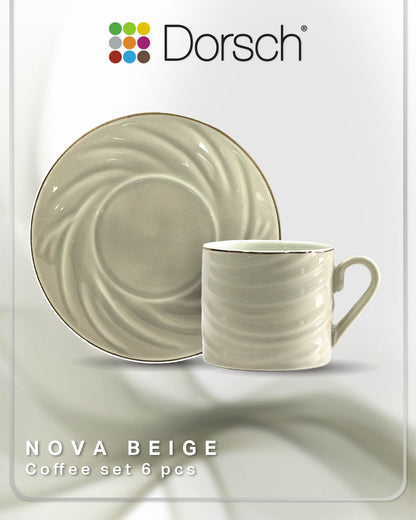 Dorsch Coffee Cups - Nova Beige (Half Dozen Set)