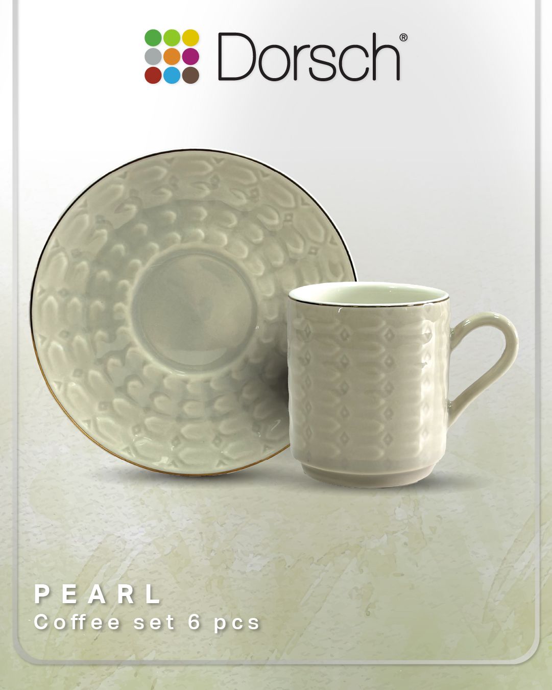 Dorsch Coffee Cups - Pearl (Half Dozen Set)