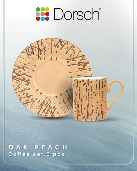 Dorsch Coffee Cups - Oak Peach (Half Dozen Set)