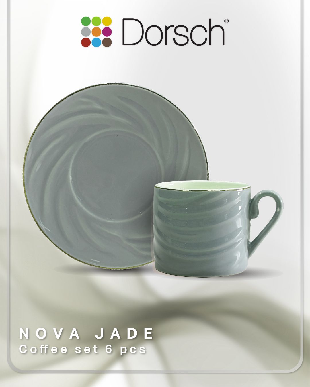 Dorsch Coffee Cups - Nova Jade (Half Dozen Set)
