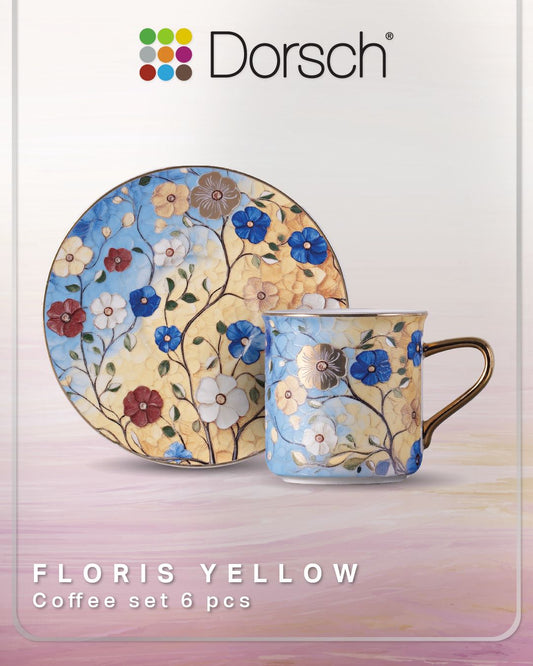 Dorsch Coffee Cups - Floris Yellow (Half Dozen Set)
