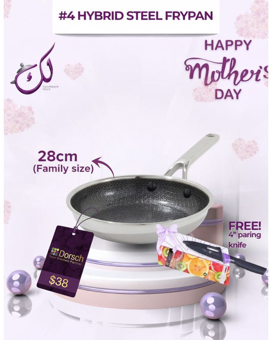 🎁 Mother's Day Offer 4: Dorsch Hybrid Steel Frypan 28cm + Free Pairing Knife