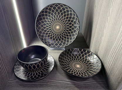 Dorsch Noir Dinner Set – 24 Pieces (Stoneware)