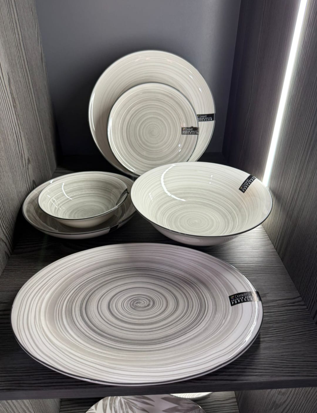 Dorsch Ripple Grey Dinner Set – 26 Pieces (Porcelain)