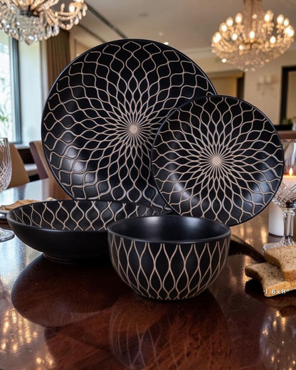 Dorsch Noir Dinner Set – 24 Pieces (Stoneware)