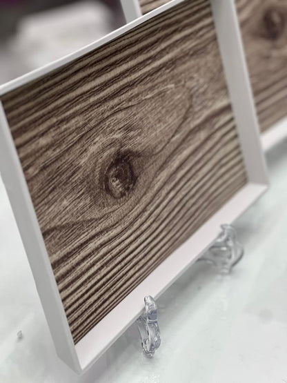 Walnut Wood Grain Tray Set - 3Pcs