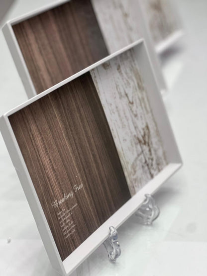 Two-Tone Rustic Wood Tray Set - 3Pcs