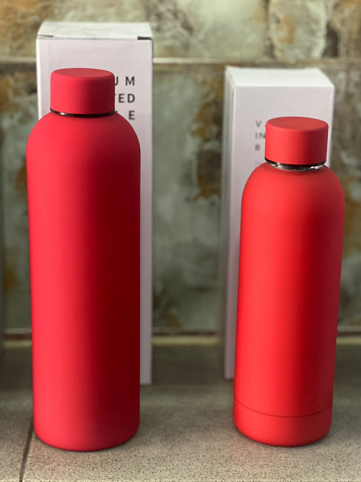 RED STAINLESS STEEL FLASK - 500ML