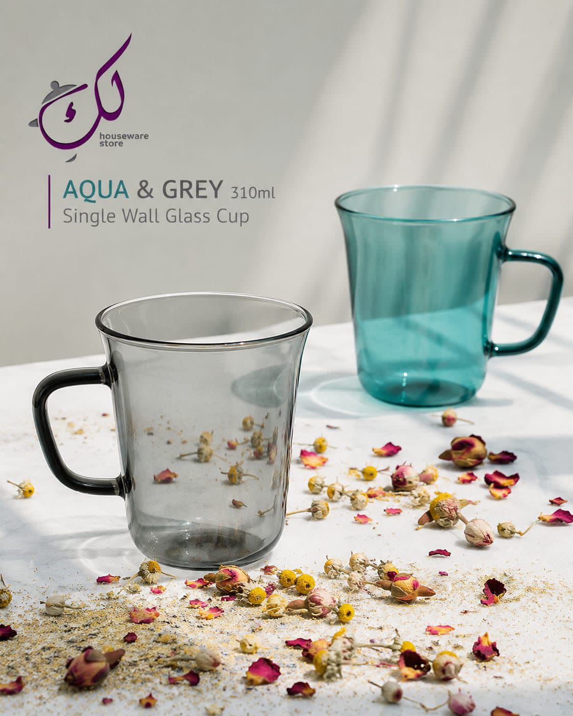 DORSCH AQUA & GREY MUG SET – 310ML – SET OF 2