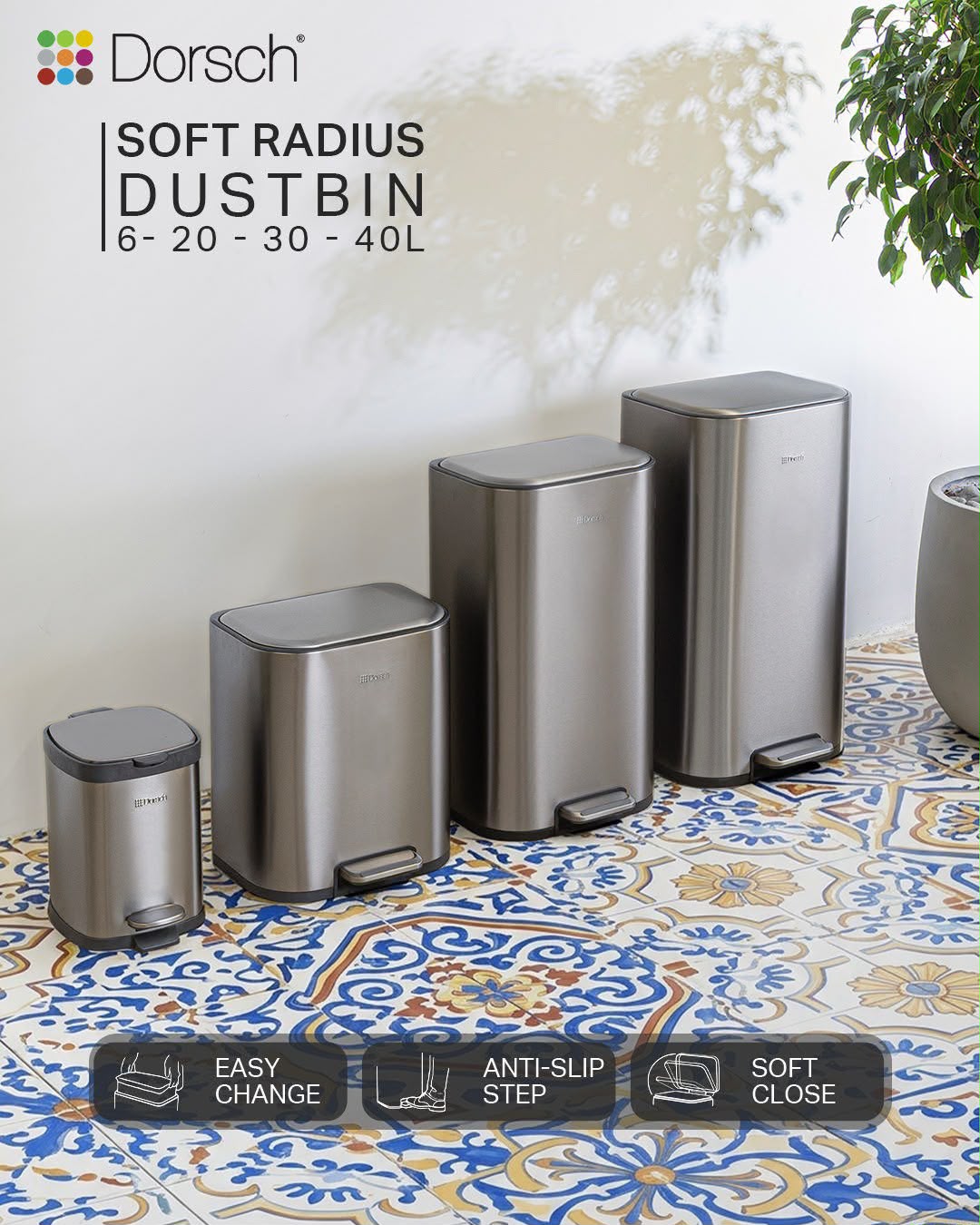 DORSCH TRASH DUSTBIN – 40L
