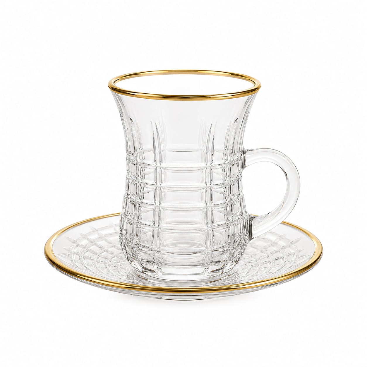 GRID GOLD TEA GLASS SET