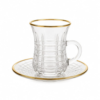 GRID GOLD TEA GLASS SET