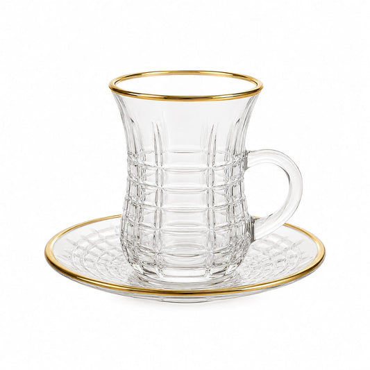 GRID GOLD TEA GLASS SET