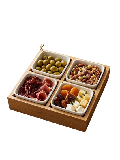 4PCS Bamboo Appetizer Tray