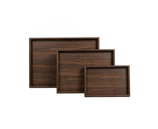 WALNUT WOOD SERVING TRAY SET – 3PCS SET