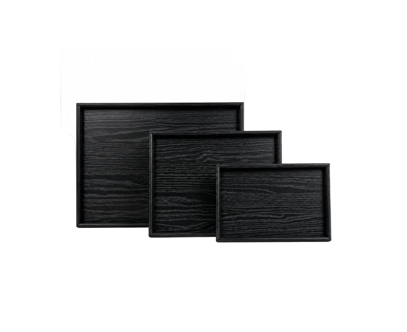 BLACK SERVING TRAY SET – 3PCS SET