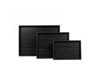 BLACK SERVING TRAY SET – 3PCS SET